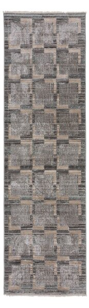 Szary/beżowy chodnik 66x300 cm Evelyn Blocks – Flair Rugs