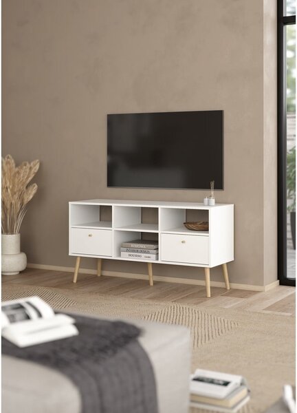 Biała szafka pod TV 117x61 cm Bodo – Tvilum