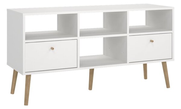 Biała szafka pod TV 117x61 cm Bodo – Tvilum