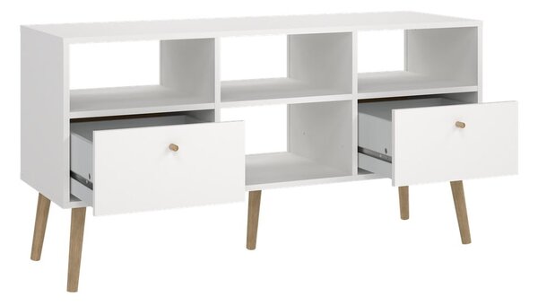 Biała szafka pod TV 117x61 cm Bodo – Tvilum