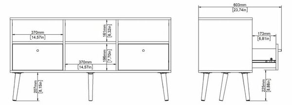 Antracytowa szafka pod TV 117x61 cm Bodo – Tvilum