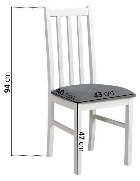 MebleMWM Krzesło drewniane BOS 10 | Biały | Tkanina 1B. SORO 90 | Szybka wysyłka