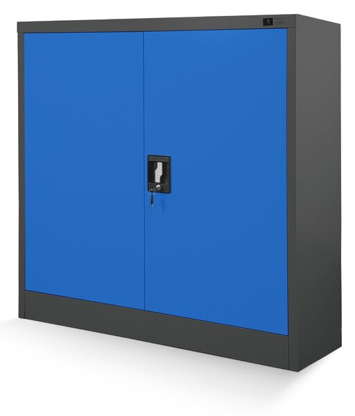 Szafka metalowa na klucz garażowa BEATA, 900 x 930 x 400 mm, antracytowo-niebieska
