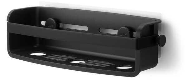 Czarna plastikowa półka łazienkowa bez wiercenia Flex Adhesive – Umbra