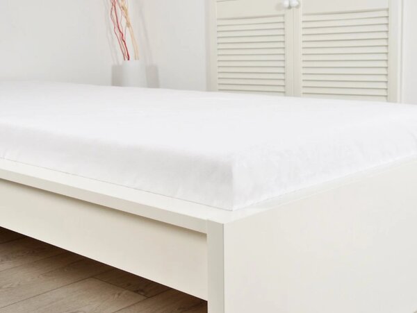 Bawełniana prześcieradło DELUXA 145x245 cm białe