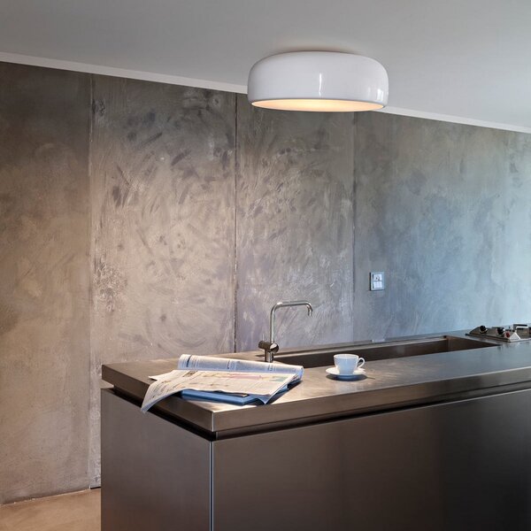 Lampa Sufitowa FLOS, Smithfield, ściemnialny, biały, salon, metal, design