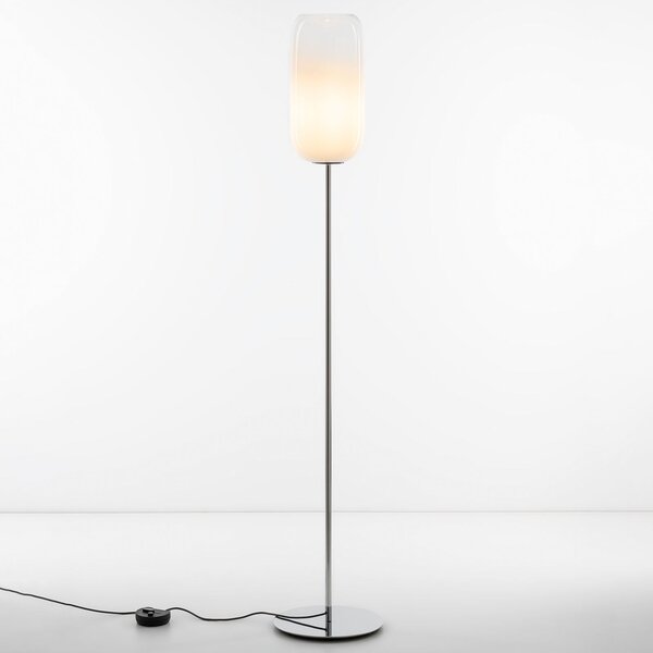 Lampa Podłogowa Artemide, Gople, ściemnialny, biały, salon, szkło, design