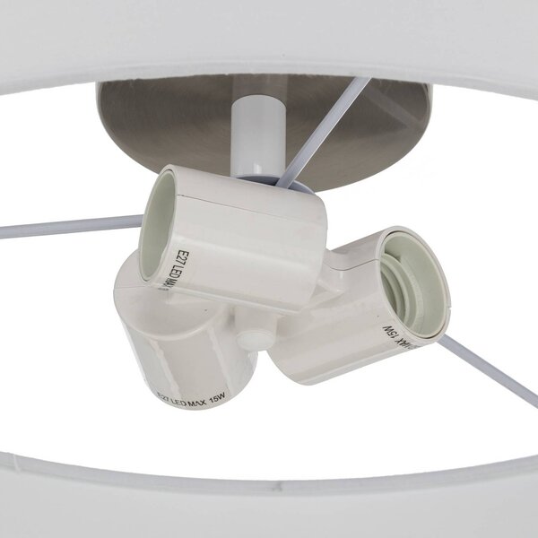 Lampa sufitowa Sebatin Lindby, możliwość ściemniania, biały / opal, sypialnia, tkanina / materiał / jedwab, skandynawski