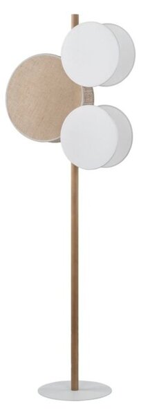 Lampa podłogowa TK Lighting PULSE 5960 3xE27 biała/drewno sosna – nowoczesna do salonu i sypialni IP20 230V