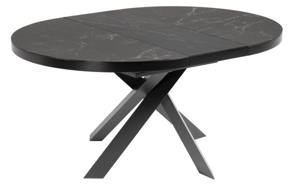 Czarny okrągły rozkładany stół z ceramicznym blatem ø 160 cm Vashti – Kave Home