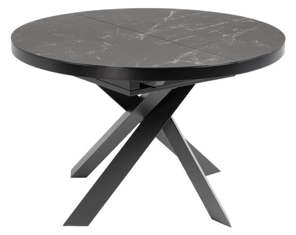 Czarny okrągły rozkładany stół z ceramicznym blatem ø 160 cm Vashti – Kave Home