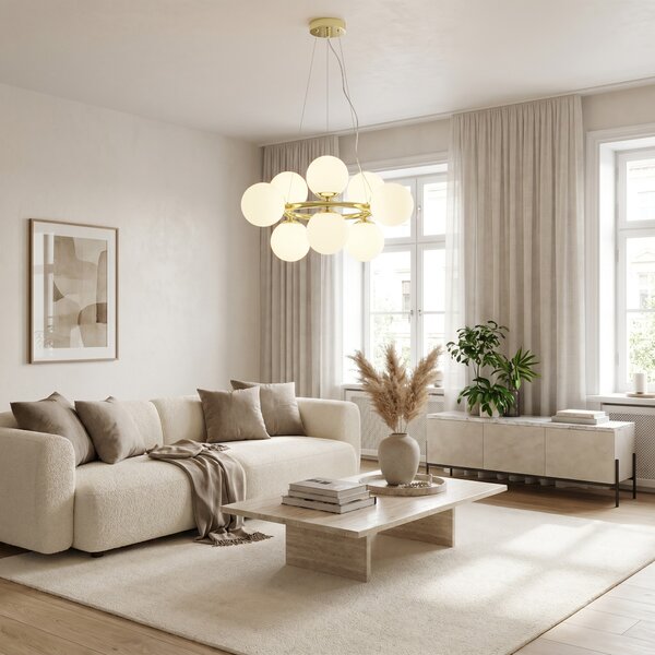 NOWOCZESNA LAMPA WISZĄCA KLASYCZNE ZŁOTO LEDO W9