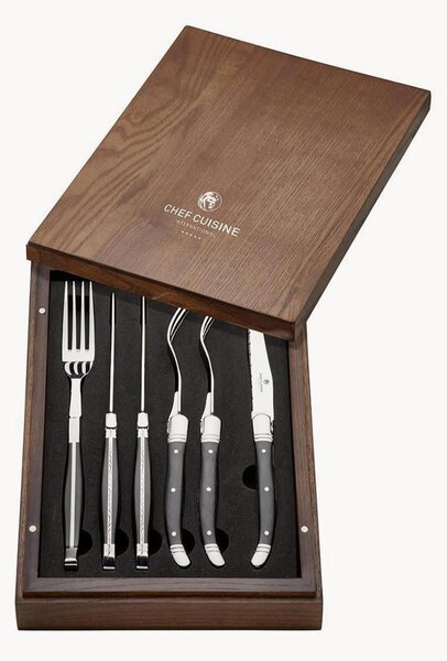 Ręcznie wykonany komplet sztućców do steków Steak, dla 3 osób (8 elem.)