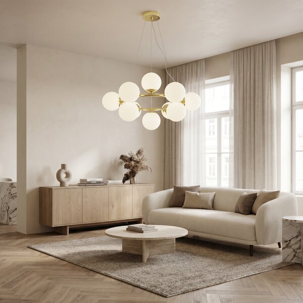NOWOCZESNA LAMPA WISZĄCA KLASYCZNE ZŁOTO LEDO W12