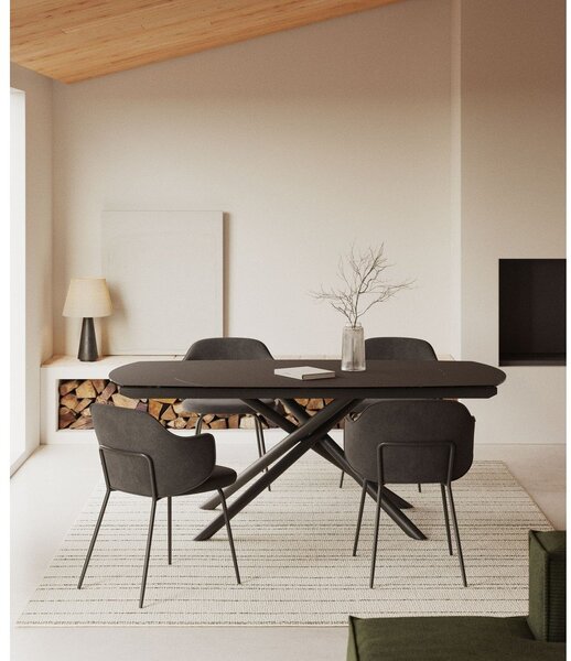 Rozkładany stół z dodatkowym blatem z ceramicznym blatem 100x130 cm Yodalia – Kave Home