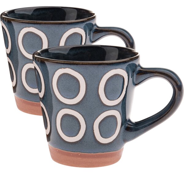 Zestaw 2 ceramicznych kubków Kroužky 100 ml,ciemnoniebieskie