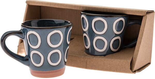 Zestaw 2 ceramicznych kubków Kroužky 100 ml,ciemnoniebieskie