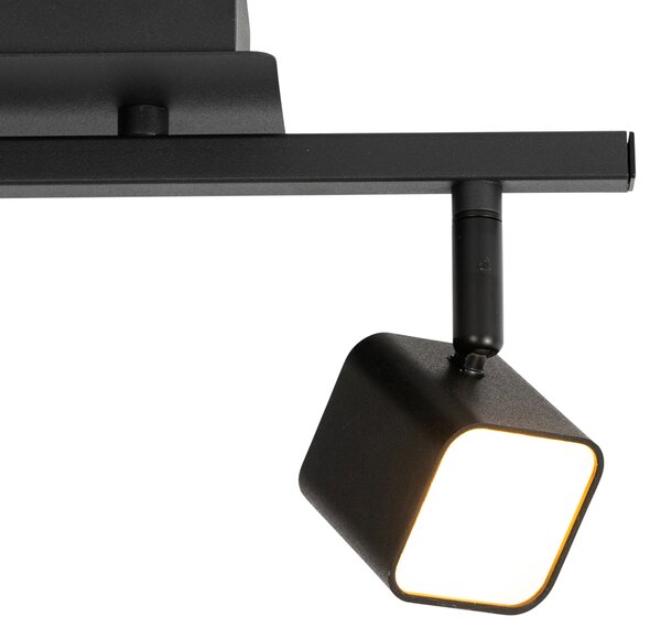 Nowoczesna lampa sufitowa czarna z wbudowanymi diodami LED 2-punktowa - Nola