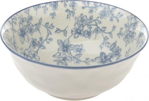 Ceramiczna miska do serwowania Delikatne kwiaty 20cm, niebieska
