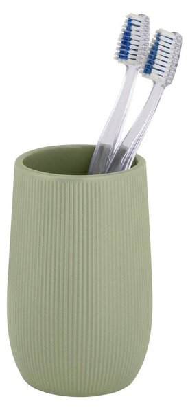 Zielony kubek na szczoteczki do zębów ceramiczny Fablo – Wenko