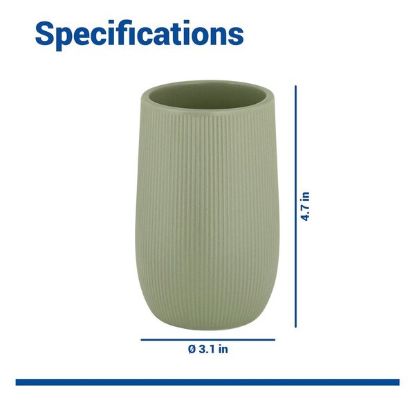 Zielony kubek na szczoteczki do zębów ceramiczny Fablo – Wenko