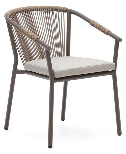 Beżowe metalowe krzesło ogrodowe Xelida – Kave Home