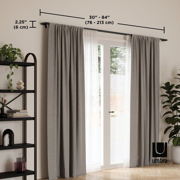 Stalowy regulowany podwójny karnisz 76 - 213 cm Twilight – Umbra