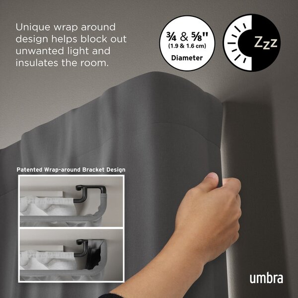 Stalowy regulowany podwójny karnisz 76 - 213 cm Twilight – Umbra