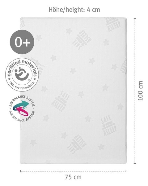 Piankowy materac dziecięcy ze zdejmowanym pokrowcem 95x70 cm Safe Asleep® – Roba
