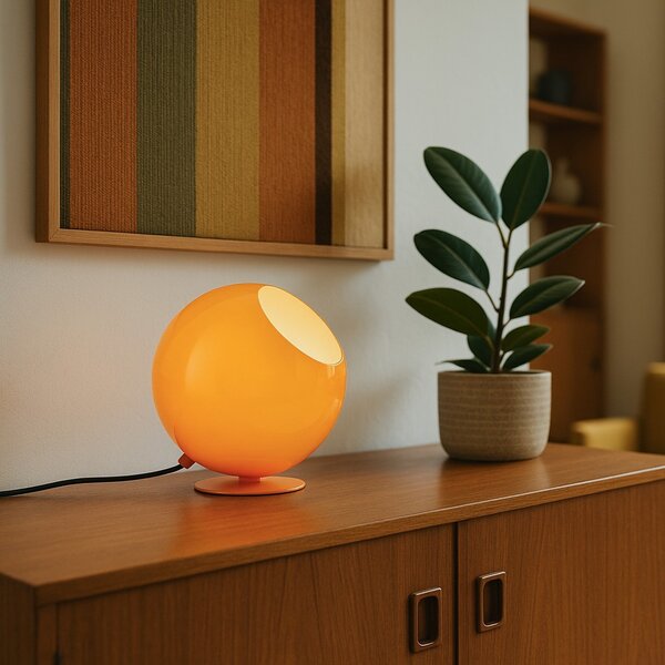 Lampa stołowa w stylu retro pomarańczowa ze szkła - Mabel