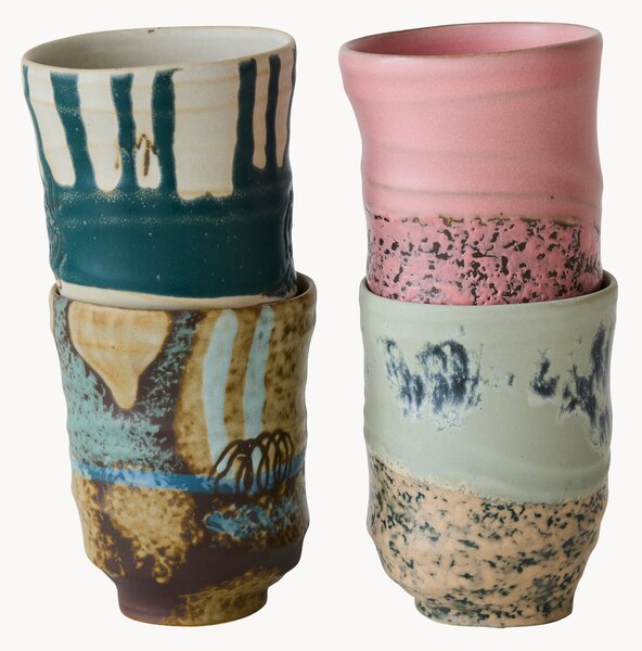 Komplet ręcznie malowanych kubków Artist Ceramics, 4 elem