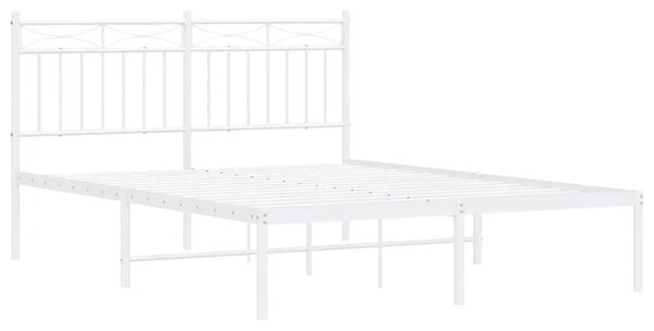 Białe industrialne łóżko metalowe 140x200 cm - Envilo