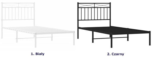 Czarne Metalowe Łóżko Industrialne 100X200 Cm A3-R36