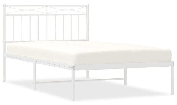 Białe loftowe łóżko metalowe 100x200 cm R4-H47