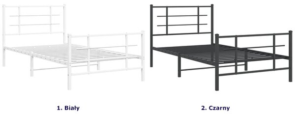 Czarne metalowe łóżko małżeńskie 100x200cm P6-L85
