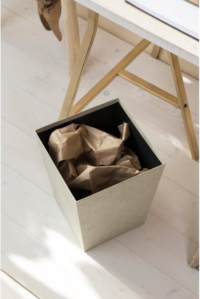 Beżowy biurowy kosz na śmieci Sofia Canvas Paper Laminate – Bigso