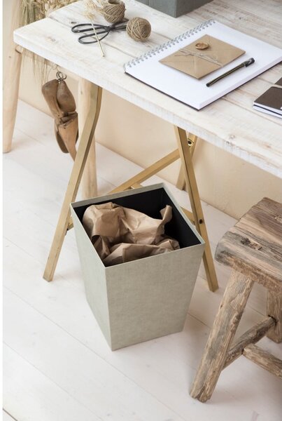 Beżowy biurowy kosz na śmieci Sofia Canvas Paper Laminate – Bigso