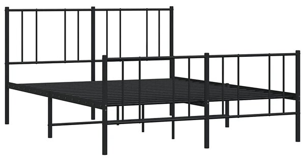 Czarne metalowe łóżko małżeńskie w stylu loft 140x200cm - Privex