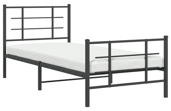Czarne metalowe łóżko małżeńskie 100x200cm P6-L85
