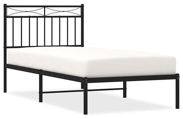 Czarne Metalowe Łóżko Industrialne 100X200 Cm A3-R36