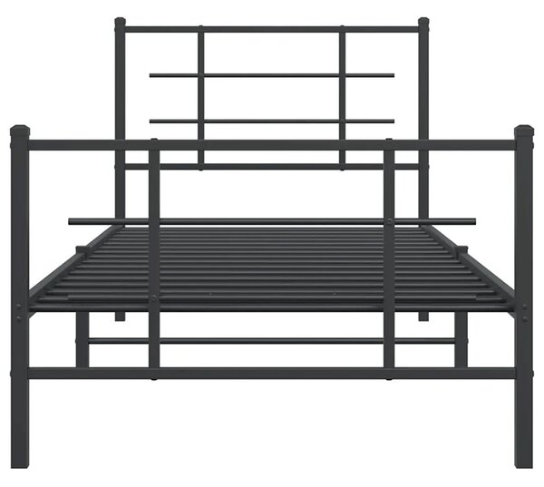 Czarne metalowe łóżko małżeńskie 100x200cm P6-L85