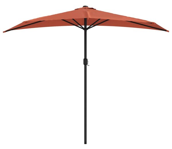 Półparasol balkonowy, aluminium, terakota, 270x144x222 cm
