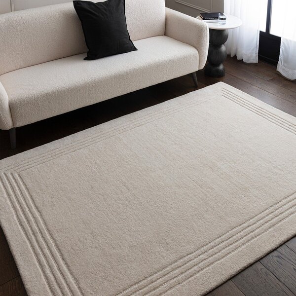 Wełniany dywan tkany ręcznie w kolorze kości słoniowej 120x170 cm Orlo Ivory – Asiatic Carpets