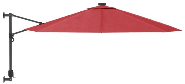 Ścienny parasol ogrodowy, czerwony, 290 cm
