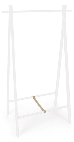 Biały stojak na ubrania z litego drewna brzozowego 91x151x50 cm Daiki – Yes Everyday