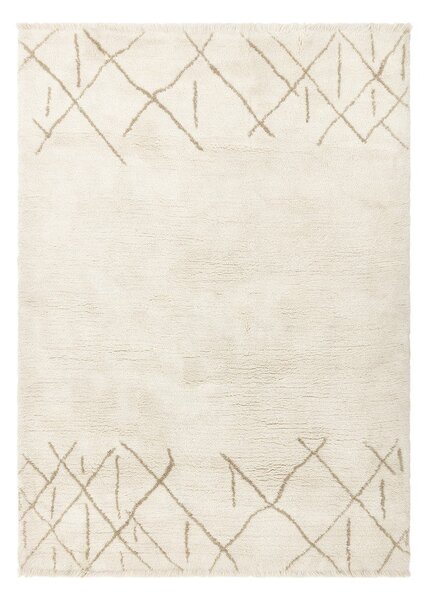 Kremowy wełniany dywan odpowiedni do prania/tkany ręcznie 120x170 cm Azera Crosshatch – Asiatic Carpets