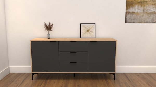 Komoda VORELLO loft dąb sonoma, antracyt