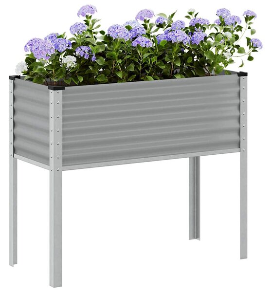 Donica ogrodowa, szara, 100x45x90 cm, stal