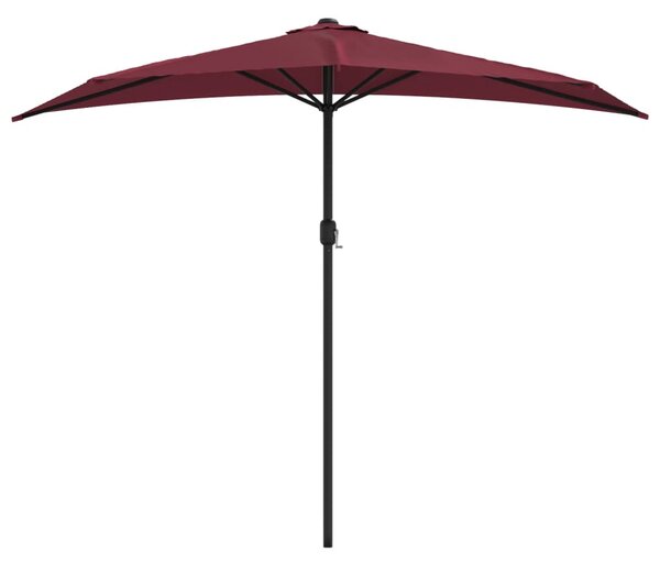 Półparasol balkonowy, aluminium, bordo, 270x144x222 cm