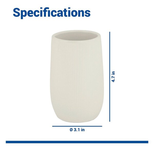 Kremowy kubek na szczoteczki do zębów ceramiczny Fablo – Wenko